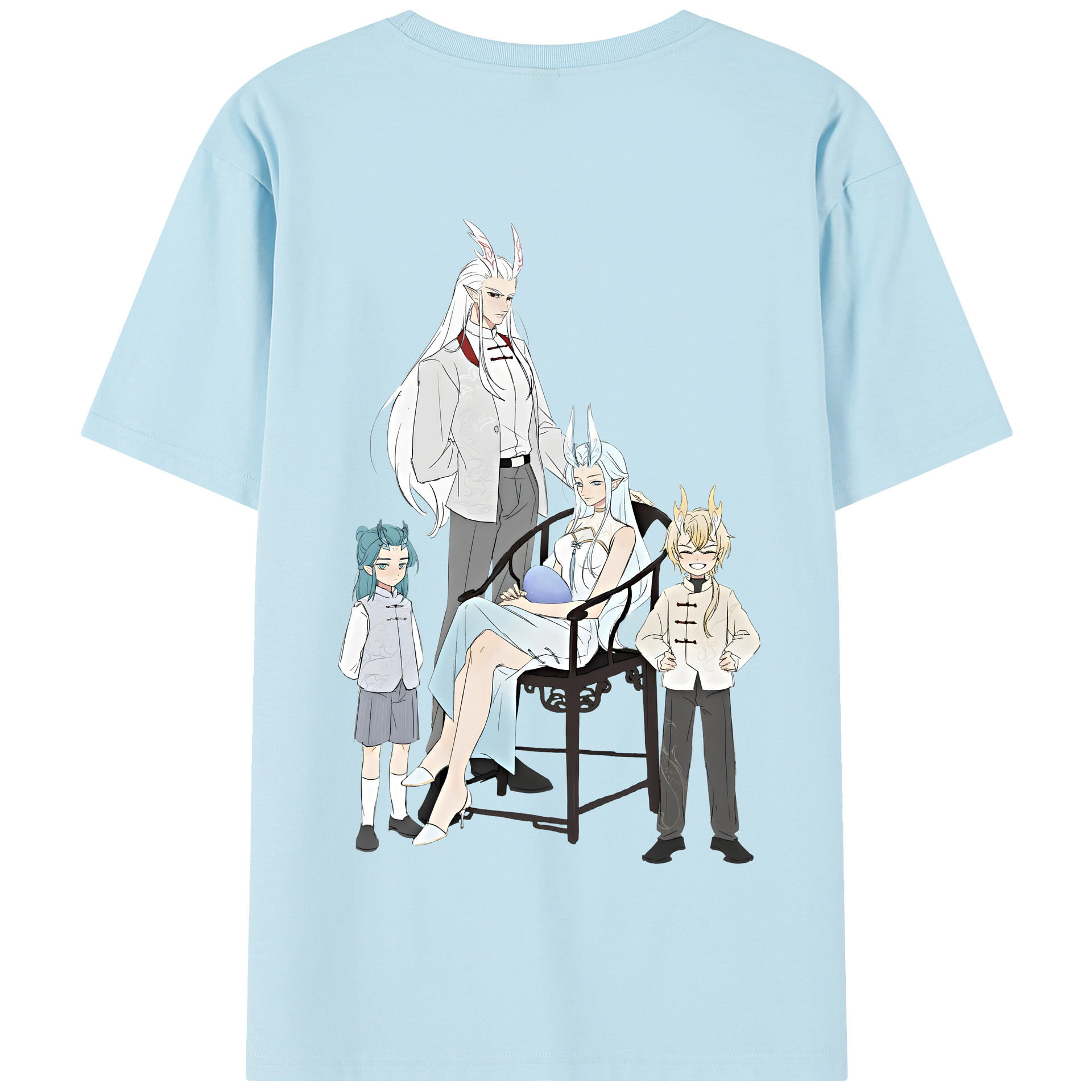 （画像用） Ne Zha 2 ナタ 魔童の大暴れ 綿100％半袖Tシャツ（背面プリント）